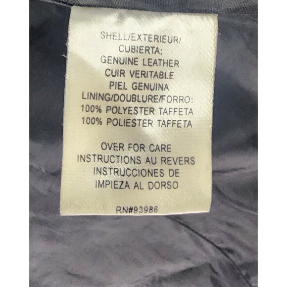 Casual Corner Leather Jacket Womens Small Black Retro Full Zip Long Sleeve Top - Picture 13 of 14